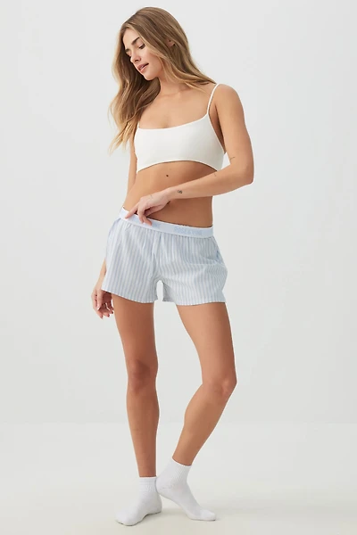 Ardene Poplin Boxer Shorts in Light | Size | 100% Cotton
