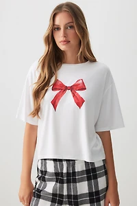 Ardene HUSHKNIT PJ Top in White | Size | Polyester/Elastane | Eco-Conscious