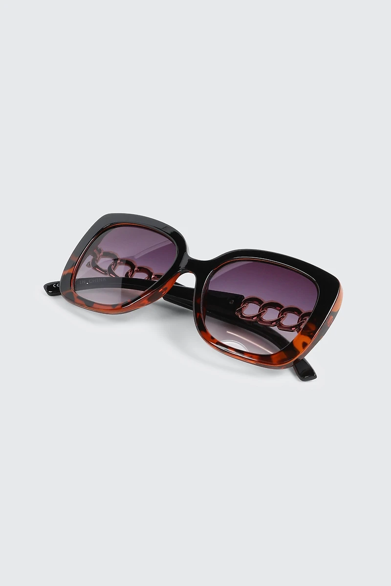 Lunettes de soleil ovales surdimensionnées