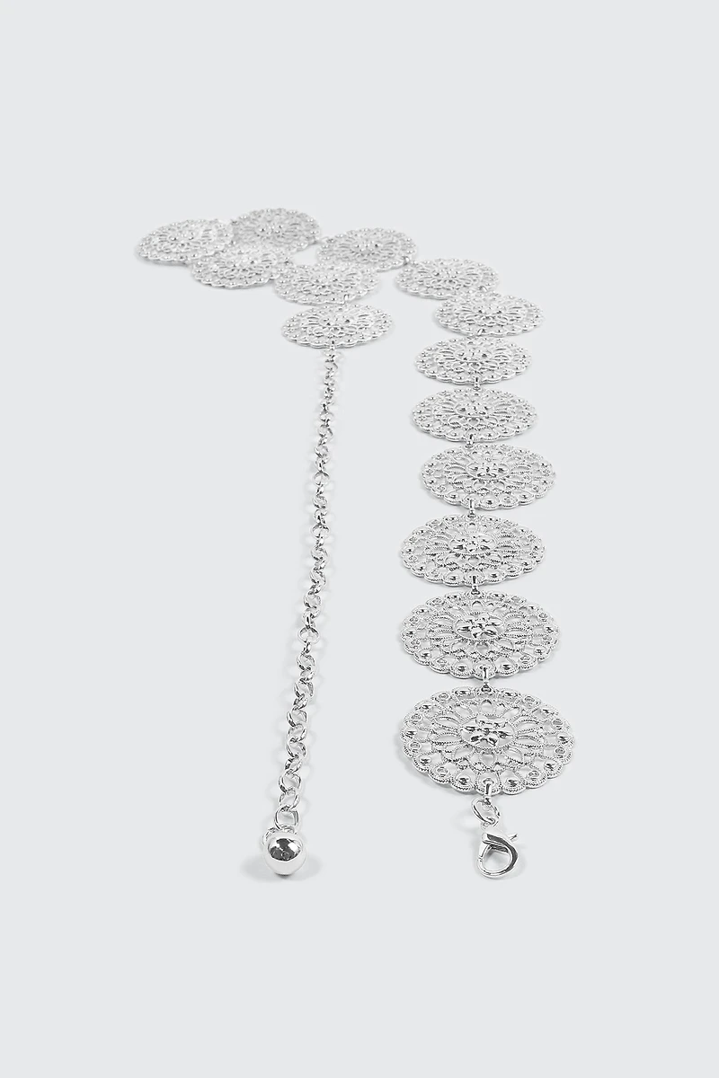 Ceinture en chaîne à médaillons