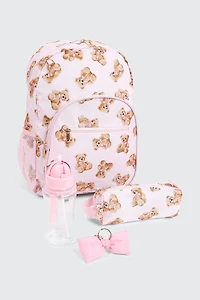 Ensemble sac à dos 4 pièces à motif d'oursons