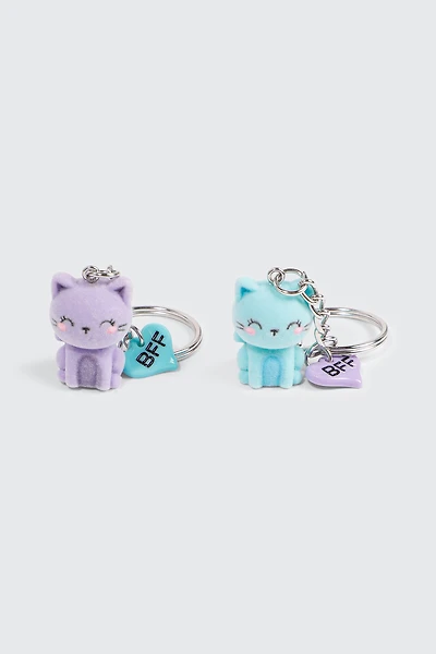 Ardene Kids 2-Pack Fuzzy Cat BFF Keychains