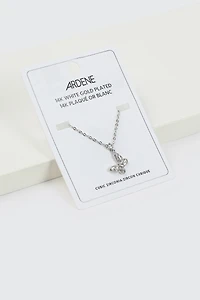 Collier à papillon plaqué or blanc 14K