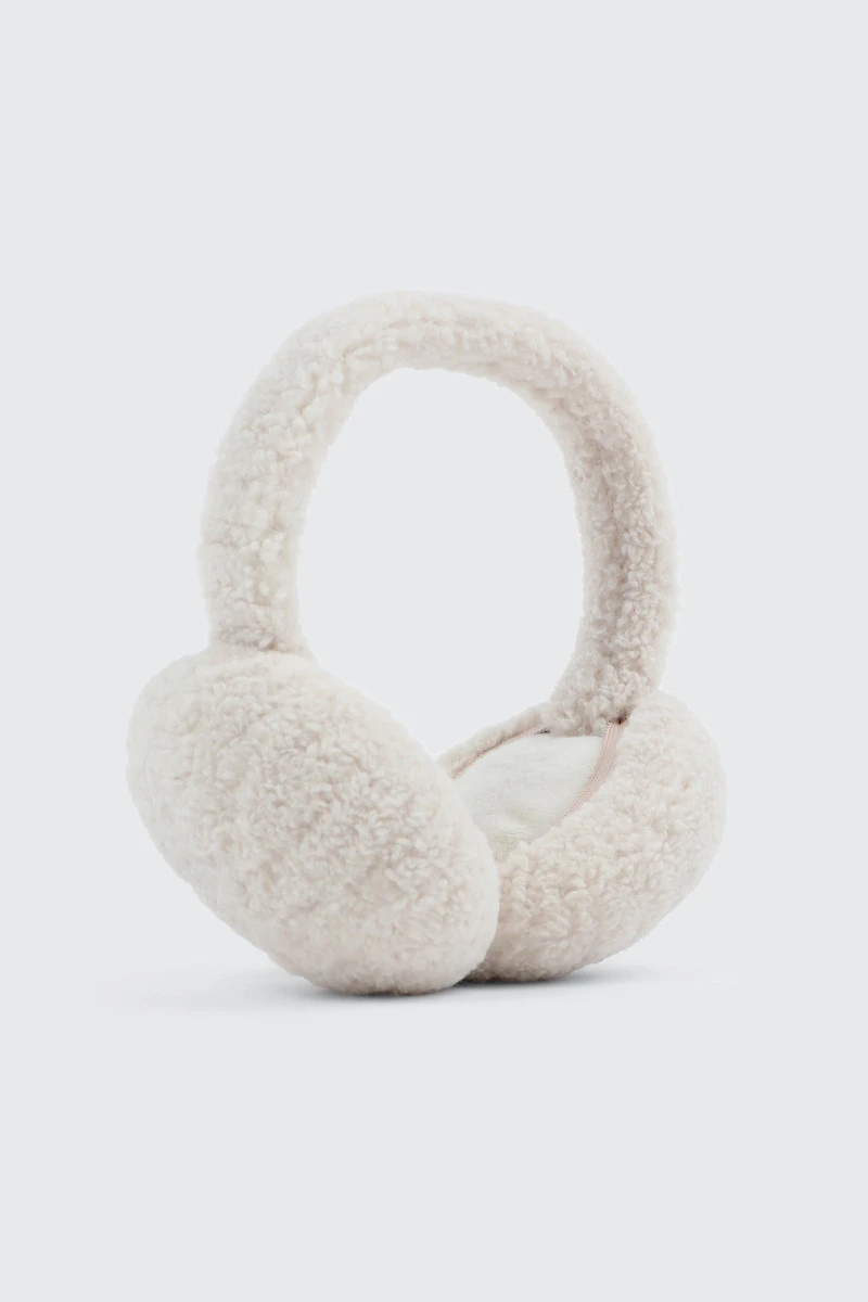 Ardene Sherpa Earmuffs in White | Polyester