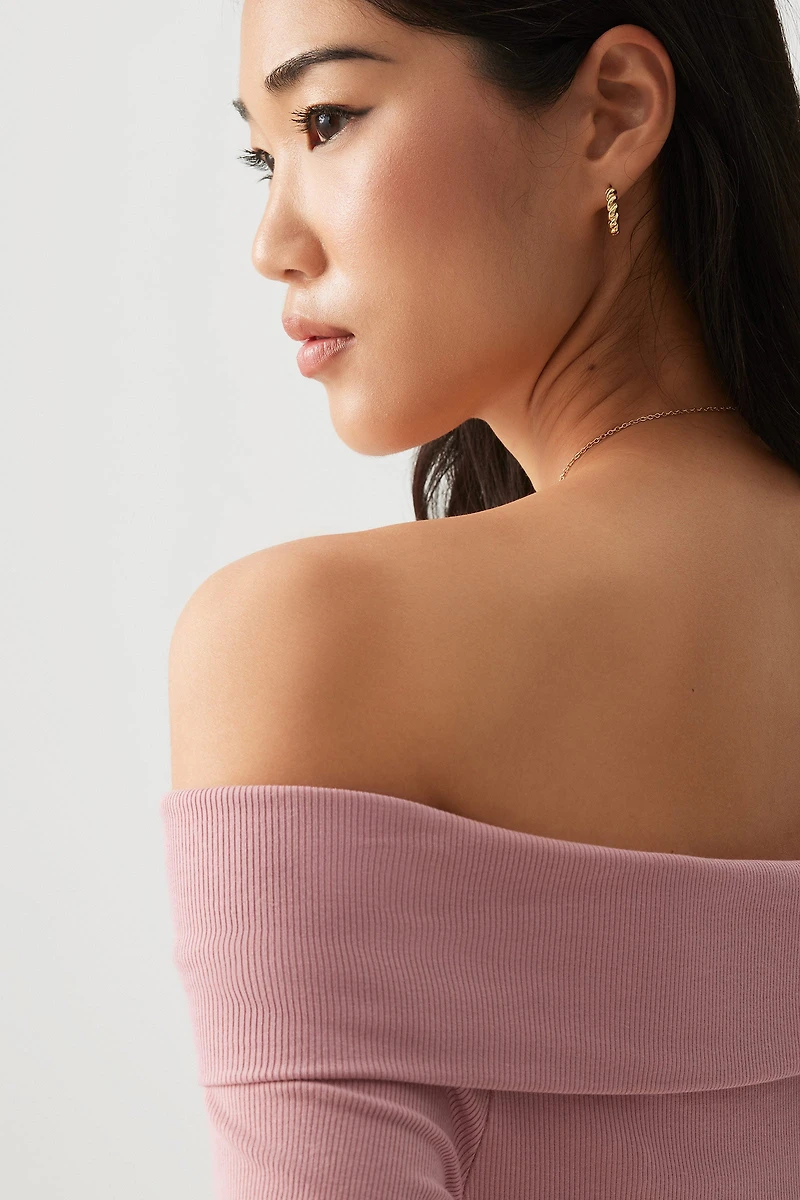 Haut à épaules dénudées très extensible