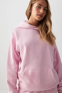 Ardene Pink Hoodie in Light Pink | Size | Polyester/Cotton | Fleece-Lined