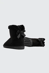Bottes plateformes en faux mouton à boucle