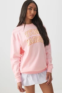 Ardene Destination Sweatshirt in Light Pink | Size | Polyester/Cotton | Fleece-Lined