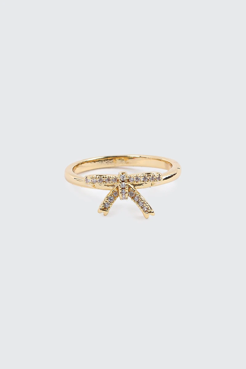 Ardene 14K Gold Plated Bow Ring | Size