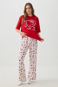 Ardene Hello Kitty Super Soft PJ Pants in Light Pink | Size | Polyester/Spandex