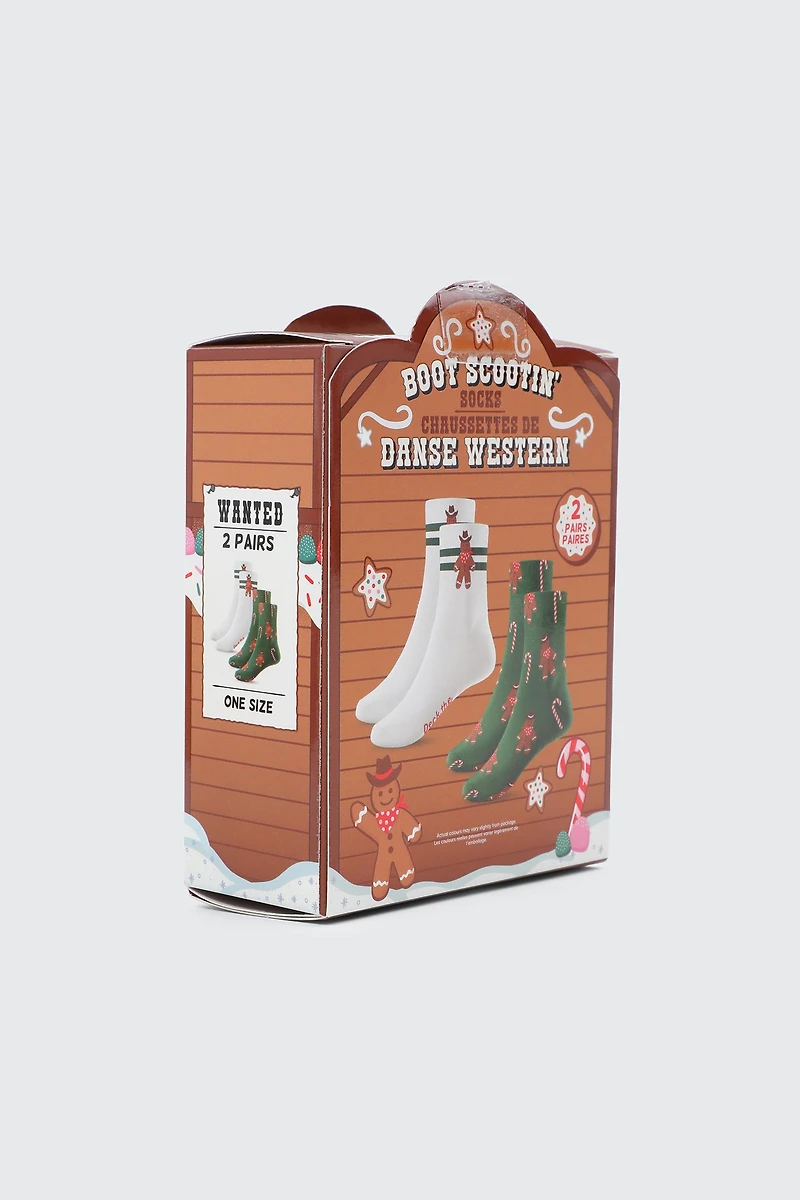 Ensemble de 2 paires de chaussettes danse western