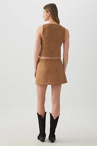 Jupe-short micro en faux suède