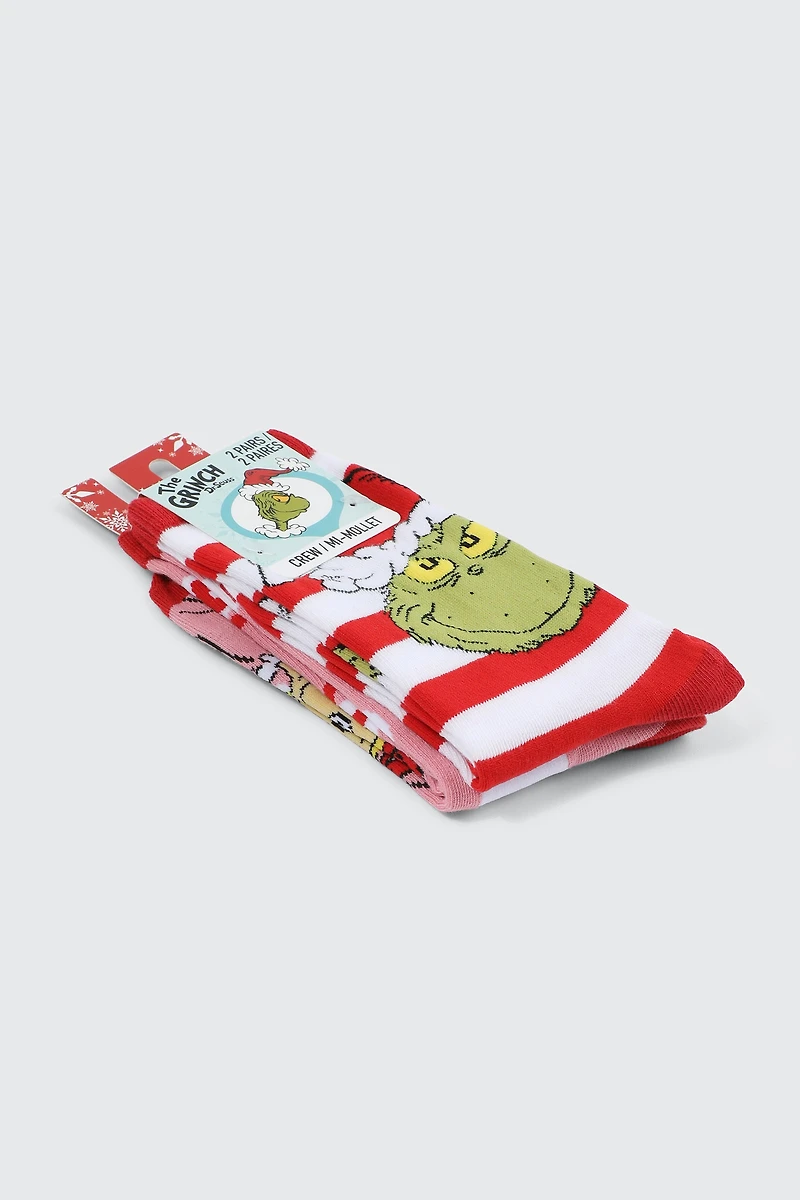 2 paires de chaussettes Cindy Lou et Le Grincheux