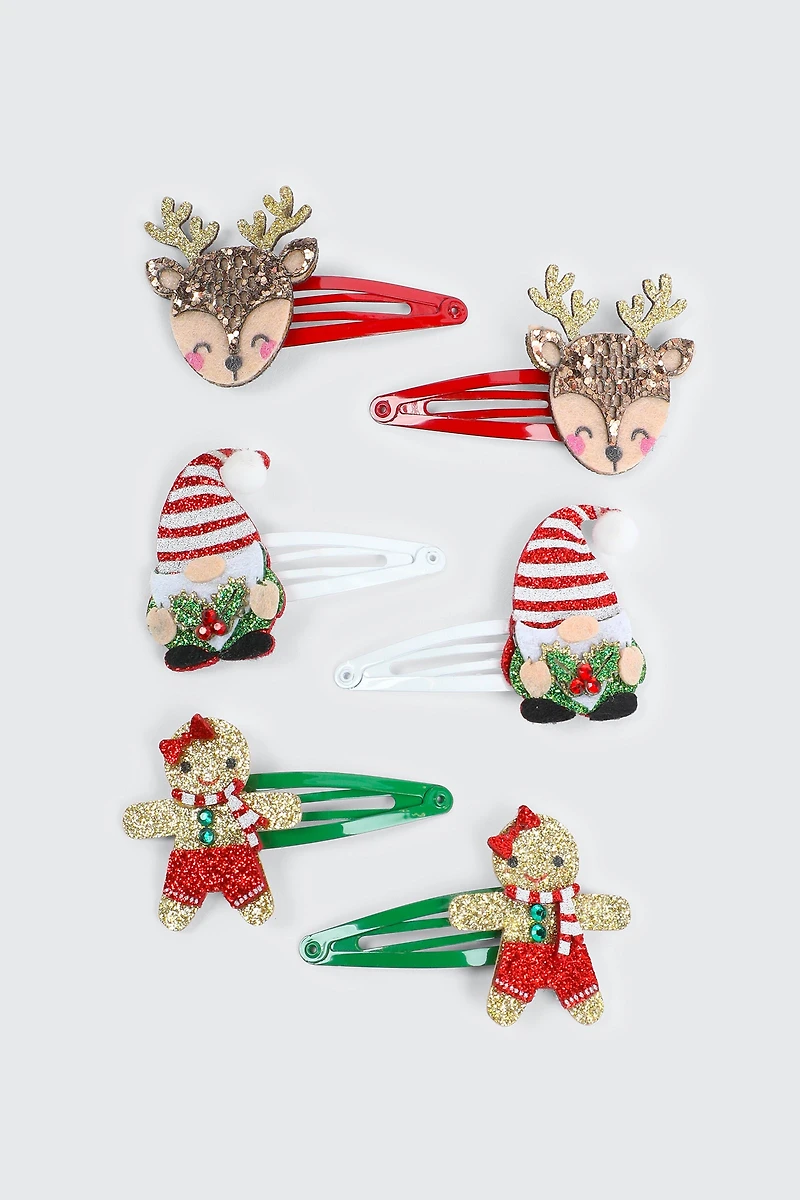 Ardene 6-Pack Festives Hair Snap Clips