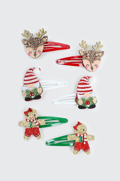 Ardene 6-Pack Festives Hair Snap Clips