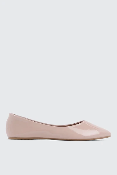 Ardene Pointy Toe Flats in Light Pink | Size | Faux Leather