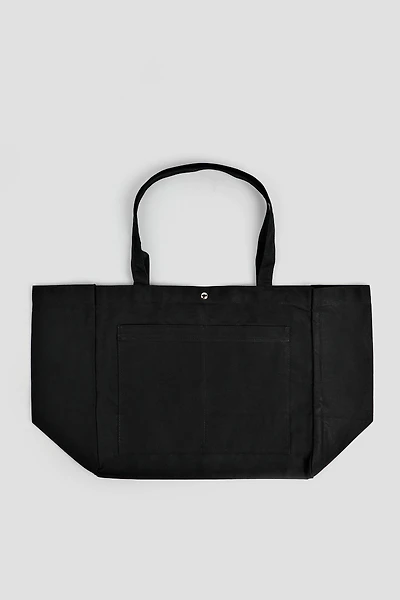 Ardene Large Canvas Tote Bag in Black | Polyester | Eco-Conscious