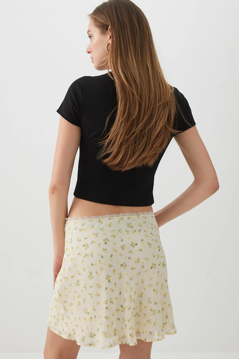 Jupe mini mousseline coupe A