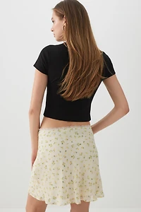 Jupe mini mousseline coupe A