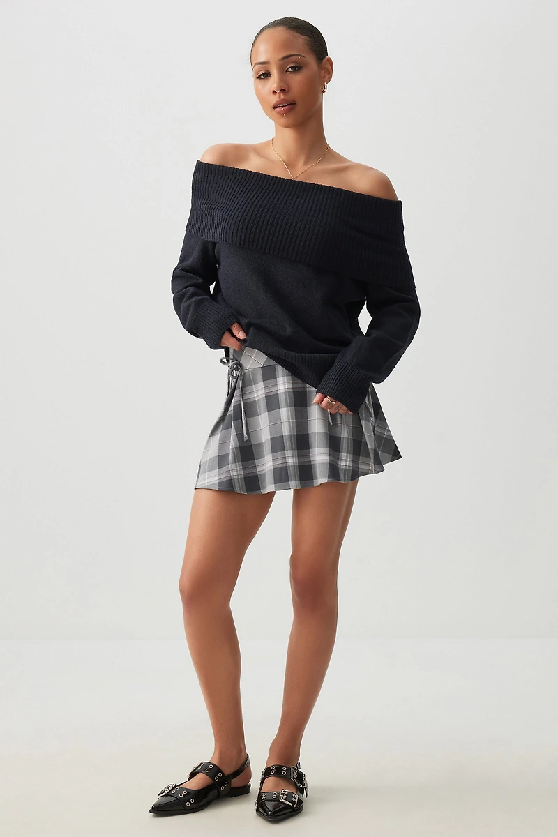 Jupe courte à détail de boucles