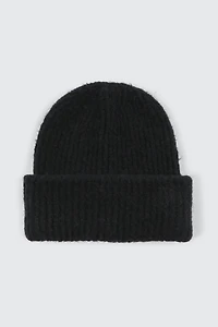 Ardene Chunky Knit Beanie in Black | Polyester/Nylon/Elastane