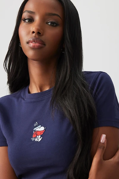 Ardene Snoopy Baby T-Shirt in Dark Blue | Size | Cotton/Elastane