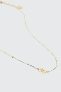 Collier initiale S plaqué or 14K