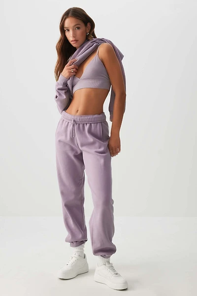 Ardene MADESOFT Fleece Baggy Sweatpants in Lavender | Size | Polyester/Cotton | Eco-Conscious
