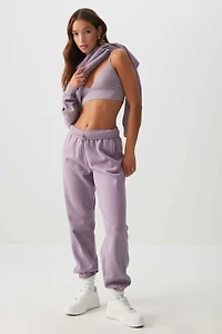 Ardene MADESOFT Fleece Baggy Sweatpants in Lavender | Size | Polyester/Cotton | Eco-Conscious