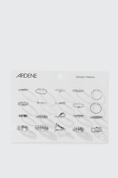 Ardene -Pack Assorted Rings in Silver | Size