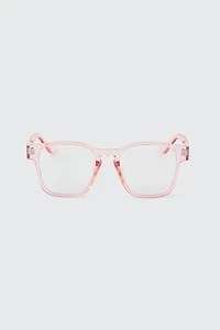 Ardene Blue Light Square Glasses in Light Pink