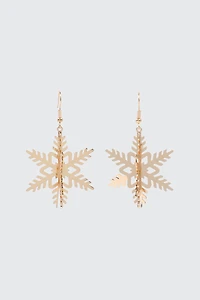 Ardene Snow flake Earrings in Gold | Stainless Steel