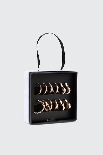 Ardene 6-Pack Hoop Earring Set in Gold