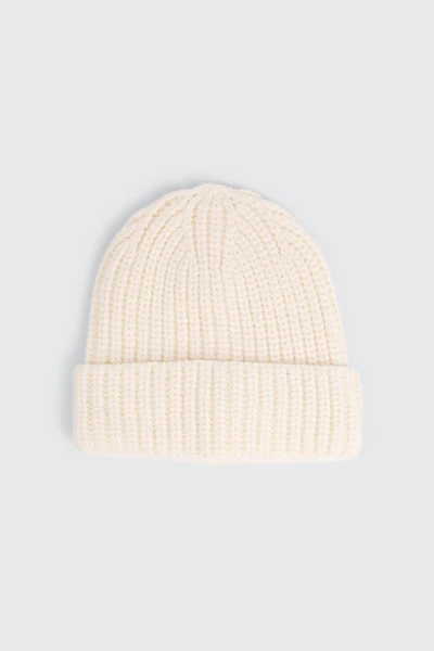 Ardene Chunky Rib Beanie in Off-White | Polyester/Nylon