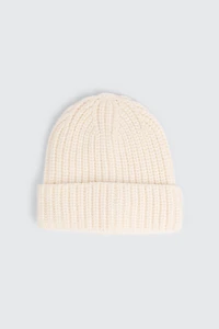Ardene Chunky Rib Beanie in Off-White | Polyester/Nylon