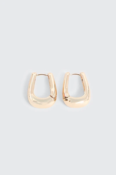 Ardene Rectangular Hoop Earrings in Gold | Stainless Steel