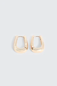 Ardene Rectangular Hoop Earrings in Gold | Stainless Steel