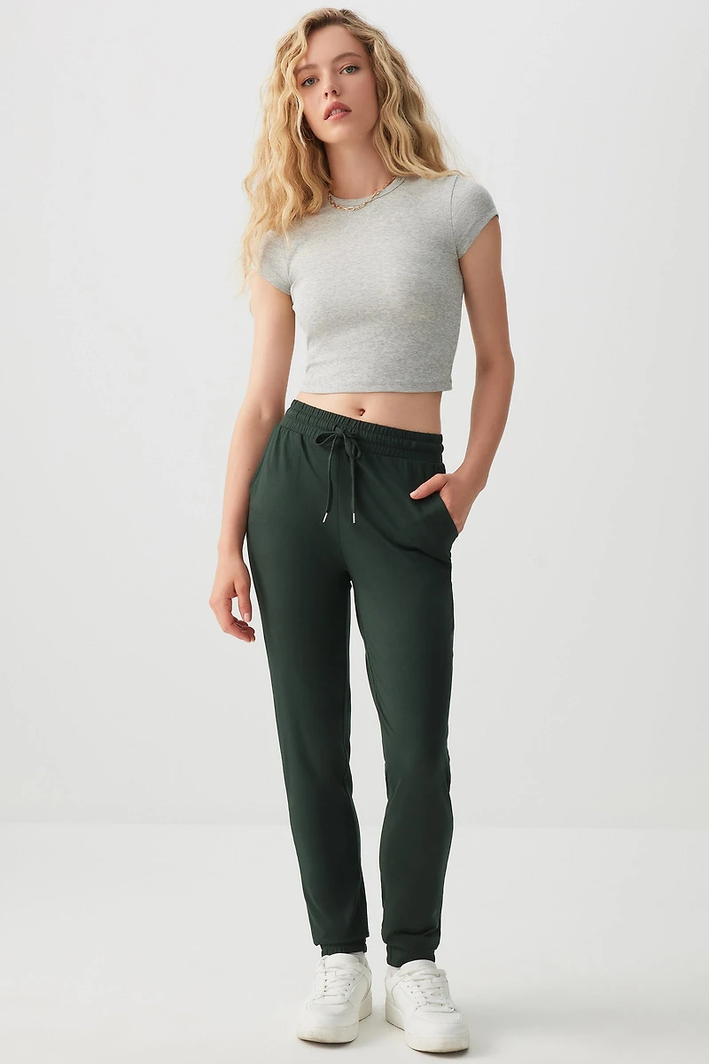 Ardene Super Soft Sweatpants in Dark Green | Size | Polyester/Elastane | Eco-Conscious