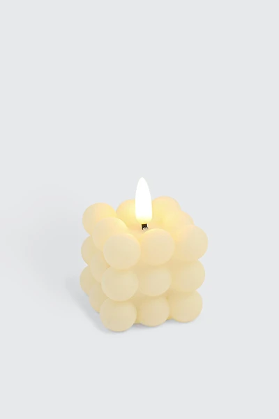 Ardene LED Bubble Candle in Off-White