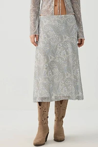 Ardene Mesh Midi Skirt | Size XS | Polyester/Elastane