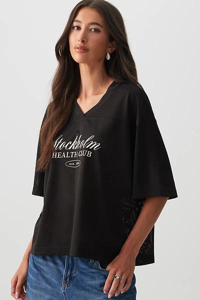 T-shirt de football court en maille filet