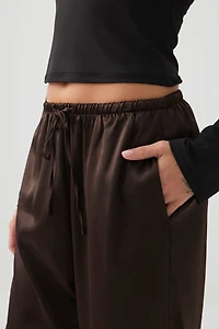 Pantalon à jambe large en satin