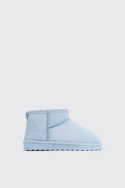 Ardene Kids Faux Sheepskin Boots in Light Blue | Size | Faux Suede