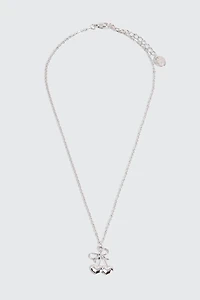 Ardene Cherry Bow Necklace in Silver