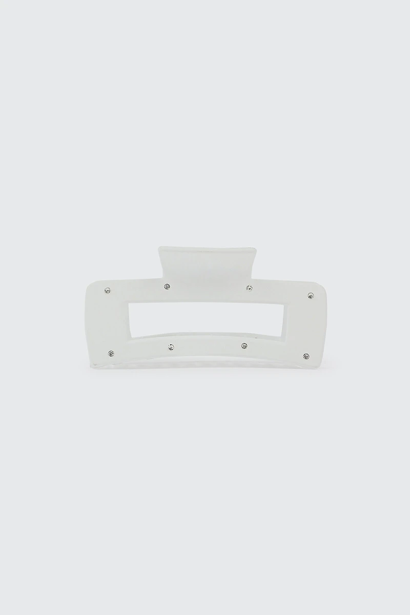 Ardene Embellished Cutout Hair Claw in White