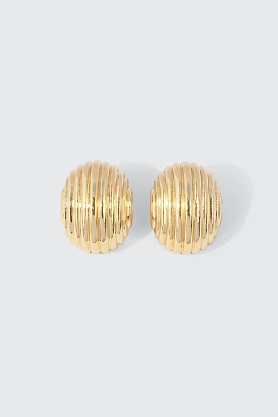 Ardene Vintage Oval Stud Earrings in Gold | Stainless Steel