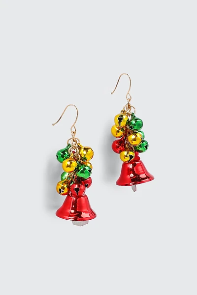 Ardene Bell Earrings in Red | Stainless Steel