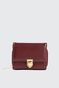 Ardene Small Accordion Wallet in Burgundy | 100% Recycled Polyester/Faux Leather | Eco-Conscious