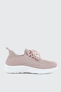 Ardene Knit Sneakers in Light Pink | Size