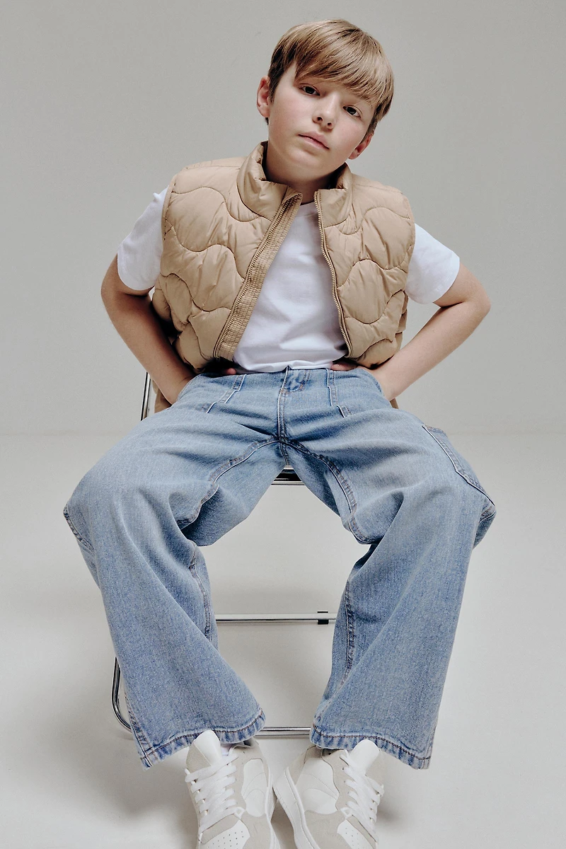 Ardene Kids Carpenter Jeans in Light Blue | Size | 100% Cotton